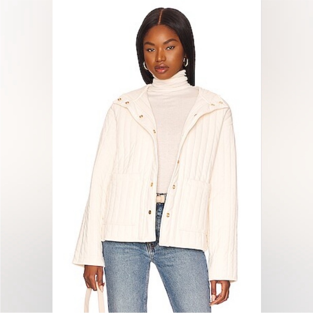 Sanctuary NWT XS (S M GOOD) cream hooded soft Quilted Jacket